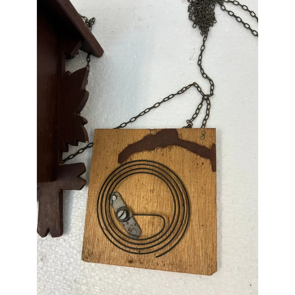 Vintage Germany Cuckoo Clock Wooden Case Black Forest Mechanical Parts Repair